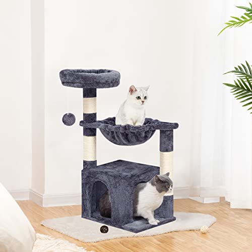 Hoobro Small Cat Tree Tower With Luxury Condo, Basket Hammock For Indoor Kittens With Scratching Posts, Kittens Pet Activity Tree Play House Furniture, Toy Furball On Top, Stable And Firm Gy07Ct03 #TOP7
