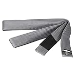 Ju-Sports BJJ Kindergürtel - grau, Baumwolle 4cm breit I BJJ Gürtel mit schwarzem Abschnitt für Zwischenstufen I Mehrfach gesteppt I 260 cm