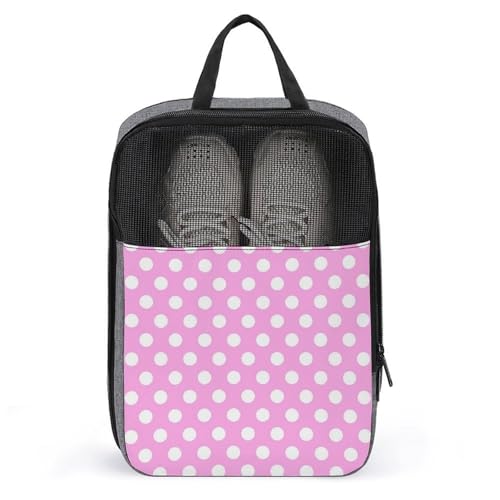 Sac à chaussures de golf contre la saleté en voyage rose à pois