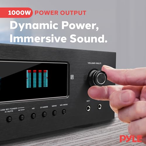 Pyle PT696BT.7 1000W Bluetooth Home Theater Receiver - 5.2 Channel Surround Sound Stereo Amplifier System With 4K Ultra Hd, 3D Video & Blu-Ray Video Pass-Through Support thumb #1
