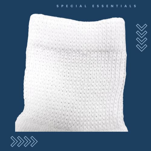Special Essentials 12 Pairs Cotton Diabetic Ankle Socks - Non-Binding With Extra Wide Top For Men And Women White 10-13 #TOP7