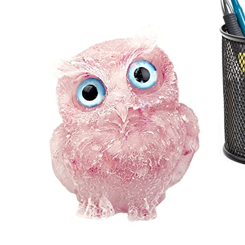 coruja cristal, coruja cristal realista, estatuetas coruja cristal esculpidas à mão, esculturas anim