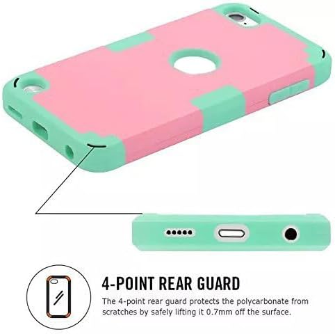 Miniatura 3 de Funda de doble capa para iPod Touch 567 generación, policarbonato duro + silicona a prueba de golpes, resistente funda de armadura de alto impacto