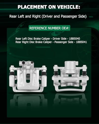 Image of SCITOO Rear Brake Caliper With Bracket 18B5040, 18B5041 Compatible For Chevy Captiva Sport 12-15, For Chevy Equinox 07-17, For GMC Terrain 10-17, For Pontiac Torrent 07-09, For Saturn Vue 08-10