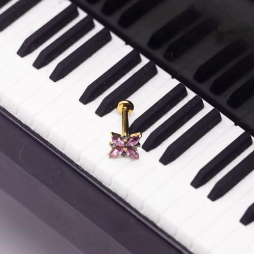 CHARMONLINE G23 Titanium 16G Push in Flatback Stud for Flat, Helix, Tragus, Conch, Lobe CZ Nose Stud Lip Stud Hypoallergenic Cartilage Earring Piercing Jewelry by CHARMONLINE - Used condition - Image 4