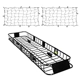 FORWODE 250LBS. Roof Rack Carrier Basket with Cargo Net, 84" x 23" x 6" Universal Rooftop Cargo Luggage Rack Basket for Car, SUV, Truck