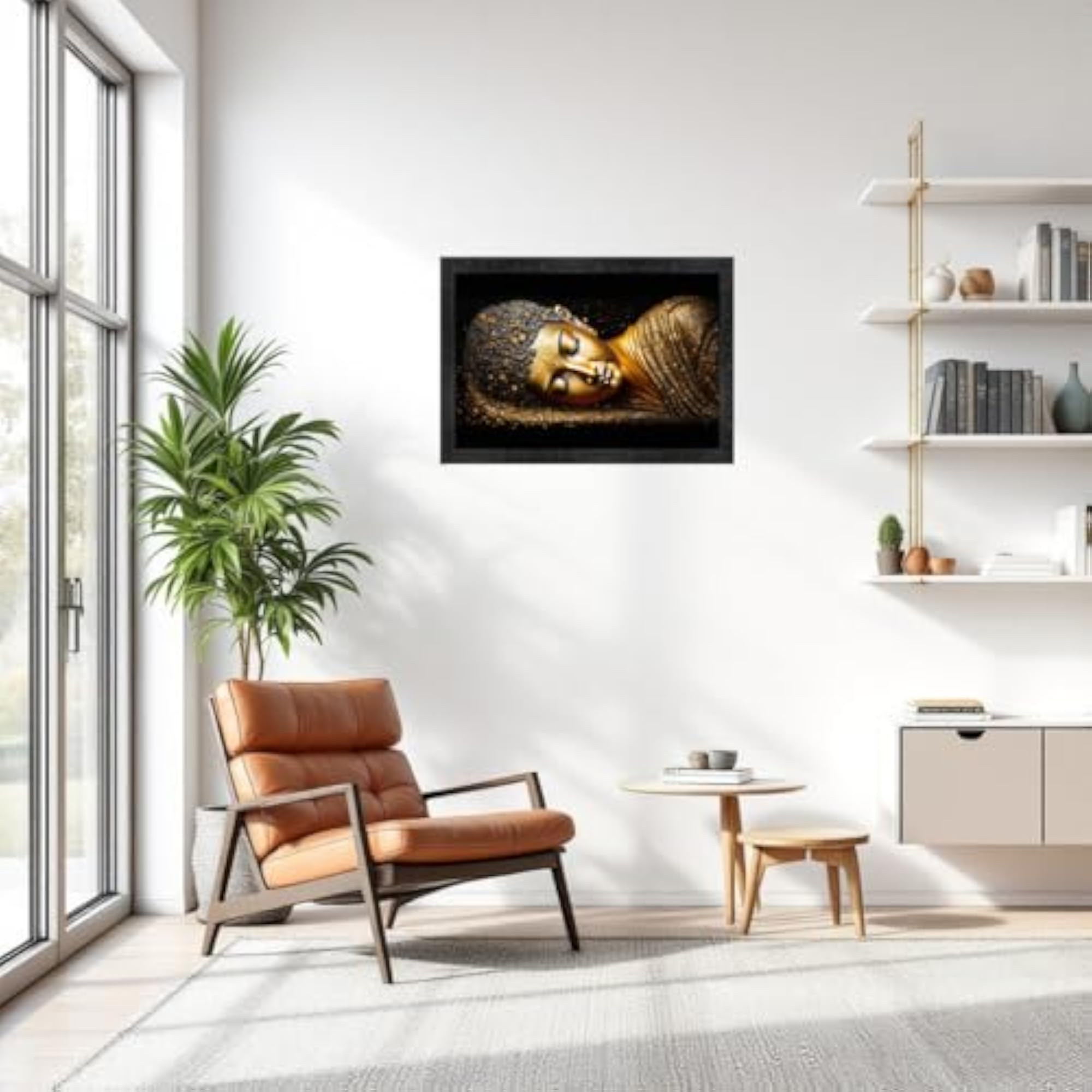 Buddha Photo Frame, Black, 11x14 Inch, Sparkle Laminated