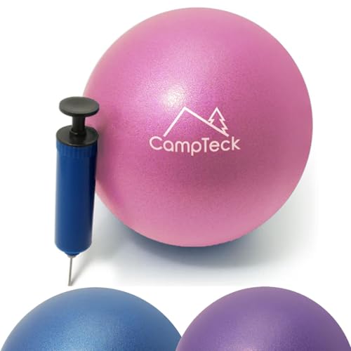 CampTeck U7312 Pelota Pilates Pequeña Plástico Anti Pinchazos 23cm Pelota Yoga Balón Pilates para el Ejercicio, Gimnasio, Fitness, etc. con Bomba de Mano – Rosa