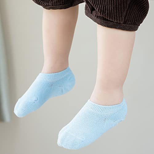 Jormatt 6 Pairs Toddler No Show Socks Thin Little Girls Boys Baby No Show Socks Cotton Soft Anti Slip Low Cut Ankle Socks With Grips, S #TOP1