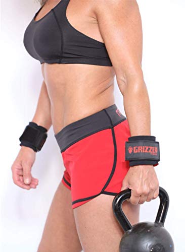 Grizzly Fitness Power Weight Training Wrist Wraps For Men And Women | Sold In Pairs | One-Size | Used By Pros To Provide Wrist Support | Durable Stitched With Comfortable Neoprene Padding | Velco Closure #TOP2