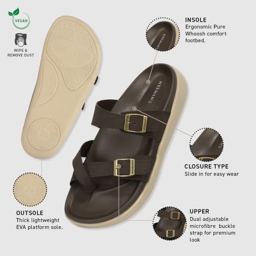 Image of Neeman's PureWhoosh Sail Sandals for Men | Adjustable Buckle Strap Casual Sandals | Cushioned Footbed with Arch Support | Comfortable Slip On Footwear for Daily Wear & Travel