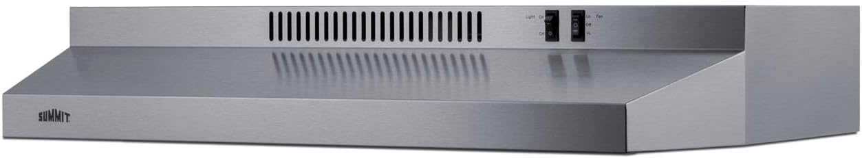 Summit H30RSSADA 30" ADA Compliant, Under Cabinet Convertible Range Hood, White Finish, Top or Rear Exhaust, Two-Speed Fan, Charcoal/Aluminum Mesh Filter, Rocket Switch, TAA Compliant (30 Inch)