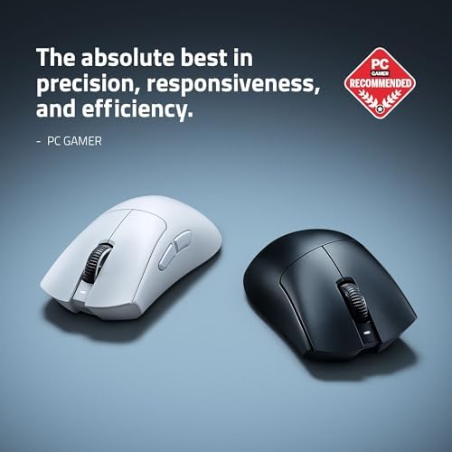 Razer DeathAdder V4 Pro Wireless Gaming Mouse: 56g Lightweight - HyperSpeed Wireless Gen-2 - Optical Scroll Wheel - Optical Switches Gen-4 - Focus Pro 45K Sensor Gen-2 - Up to 150 Hr Battery - Black - 1