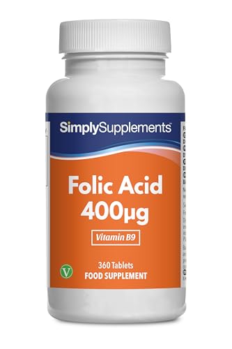 Folsäure (Vitamin B9) 400µg - 360 Tabletten - Geeignet für Veganer - Versorgung für 1 Jahr -...