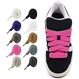 Auzeron Cordones Planos Extra Anchos 17 Mm Para Zapatillas Deportivas - Cordones De Repuesto Para Deporte Y Uso Cotidiano Shoelaces Laces