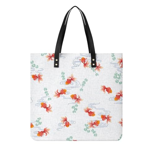 Sac shopper femme poisson rouge le cabas idéal pour voyager