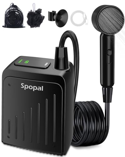 Spopal Ducha Portatil Camping, [Pantalla Led Inteligente] Bomba De Ducha Recargable, IPX8...
