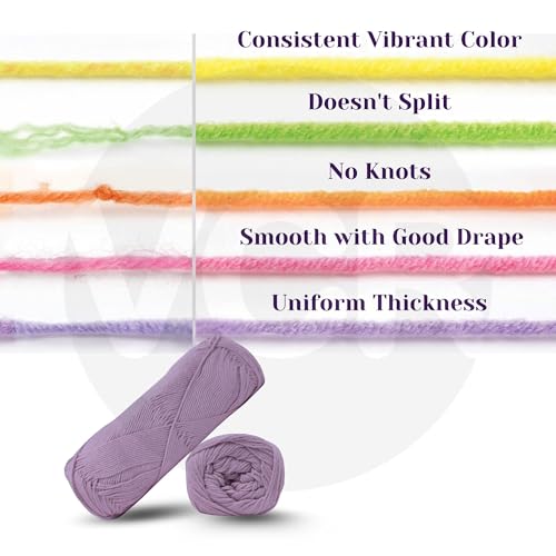 Image of VCR 4Ply Mauve Purple Yarn, 100 Grams Hank, 320 Meters Length, Cotton Combed Ball for Crochet and Knitting, Soft Crosia Threads, Pack of 1 Yarn, Suitable for DIY Crafts