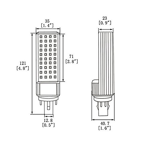 Hero-Led G24-40S-4P-Dw Rotatable Pl-C Lamp G24Q 4-Pin Led Cfl/Compact Fluorescent Lamp, 8W, 18W Equal, Daylight White 5000K (Remove/Bypass The Ballast) #TOP4