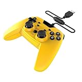 ゲームパット N-スイッチ/ PS3 / Androidやコンピュータと互換性有線コントローラージョイスティックデュアル振動ターボ3メーターケーブル (Color : Yellow, Size : One size)