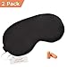 Natural Silk Sleep Mask for Women & Men with Adjustable Strap, 2 Pack, Super Soft & Smooth Eye Mask Blindfold for A Full Night Sleeping, Travel, Shift Work & Meditation, Works with Every Nap Position