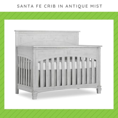 Image of Toddler Bed Safety Guard Rail for Evolur Baby Convertible Cribs - Solid Wood Rail for Convertible Crib to Toddler Bed Conversion - Safety Bed Rail for Children (Antique Mist, Model 846)