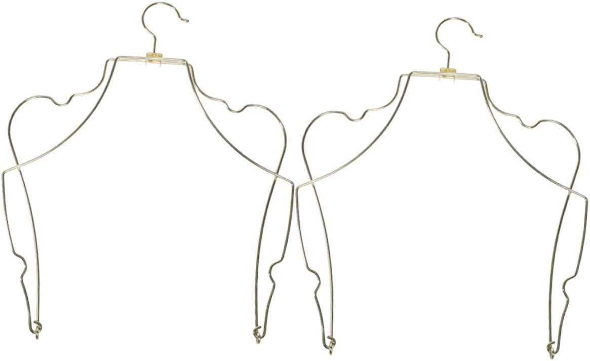 2pcs Metal Swimsuit Hangers Foldable Drying Rack for Bikini and Dresses, Gold Color Clothes Hanger Suitable for Swimwear Display and Storage