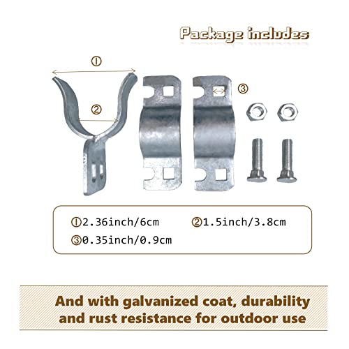 Fpz-Bd 1-3/8" X 1-3/8" Chain Link Fence Gate Latch,Wall Mount Galvanized Gate Latches For Metal Gates,Farm Gate With Padlock Hole(Included Bolts&Nuts) #TOP2