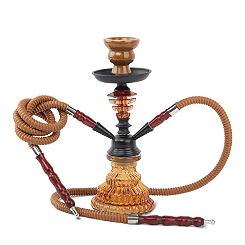 YANGH Hookah Set, inklusive Zubehör, 2 Schläuche, -50,8 cm Tragbares Set Glasvasenbasis und Keramikschale für… – Bild 6