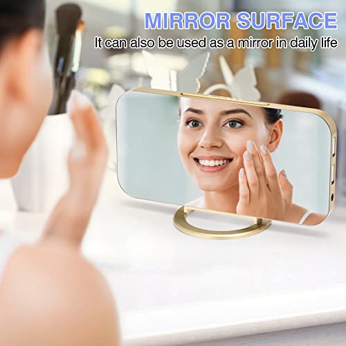 Digital Alarm Clock, Bedroom Decor, Led Mirror Desk Clock Large Display For Heavy Sleepers, Dual Usb Charger Ports, 3 Level Brightness, Electronic Clock For Bedroom Home Living Room Office(Gold) #TOP4