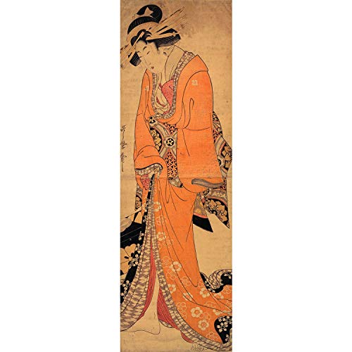 Estampe japonaise Geisha grand poster vintage pour salon zen et épuré