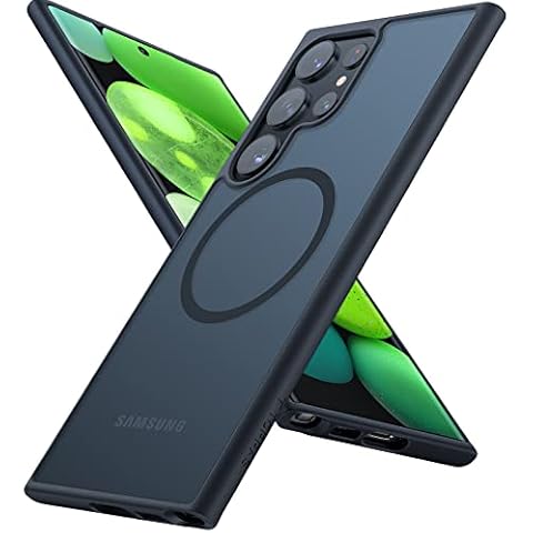 TORRAS Magnetic Samsung S23 Ultra Case for Magsafe - [2023 SGS Military Shockproof] [20W Magnetic] Samsung Galaxy S23 Ultra Case Magnetic Translucent Slim Samsung S23 Ultra Phone Case 5G Cover Black Cover