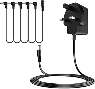 MEROM 9V Pedal Power Adapter Guitar Effects Supply with 5 Way Daisy Chain Cables Charger Compatible with Boss Behringer Digitech MXR Ibanez Zoom EBS Guyatone BIYANG