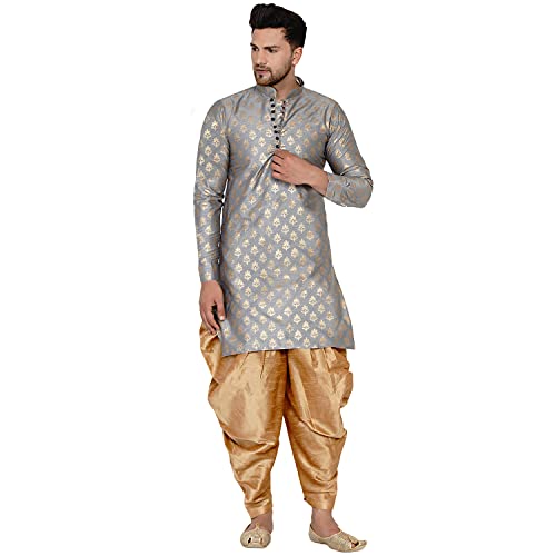 Image of Veera Paridhaan Men's Banarasi Full Sleeve Printed Long Straight Kurta