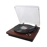 Plattenteller mit 3 Geschwindigkeiten : Der riemengetriebene Drehtisch spielt 33, 45 und 78 RPM-Rekorde in 7, 10 und 12 Zoll und mit einem tragbaren 45 RPM-Adapter.