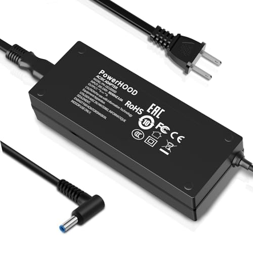 PowerHOOD 19.5V AC/DC Adapter Compatible with HP M27f M27fw M27fq M27fwa M27fe M24f M24fw M24fwa M24fe M22f 23.8" 24" 27" IPS LED FHD Monitor Power Supply Cord Battery Charger Cable PSU Mains
