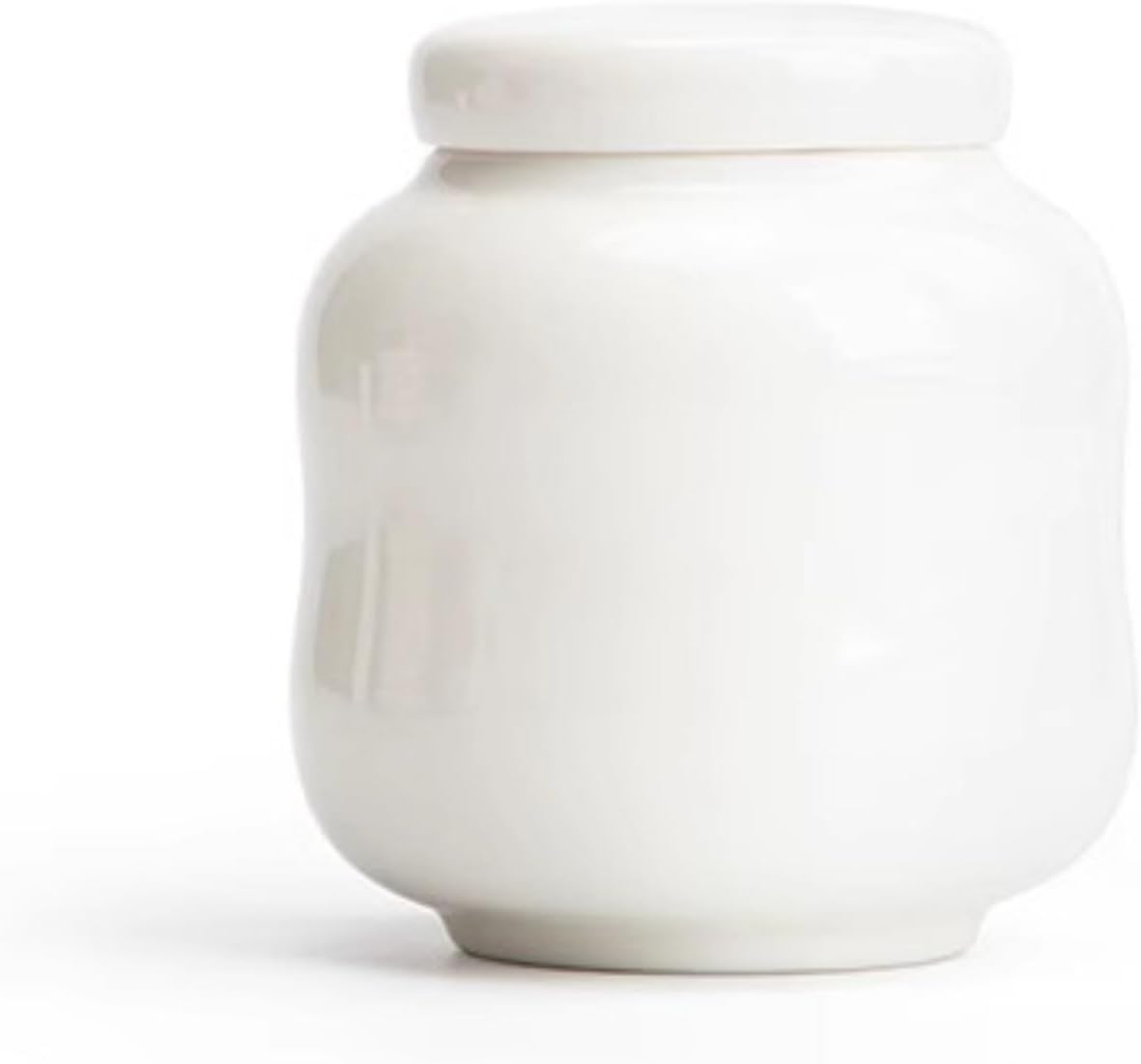 White Porcelain Tea Caddy, 200ml 6.8oz, Retro Kungfu Ceramics Sealed Jar Storing Tea Cans