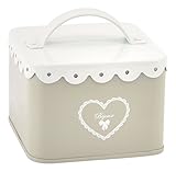 Lavare a mano Scatola lattain latta, tortora e bianco, 11 x h17 cm
