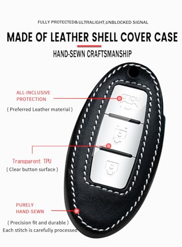 Boîtier de clé cassé Nissan protection étui cuir durable - 6