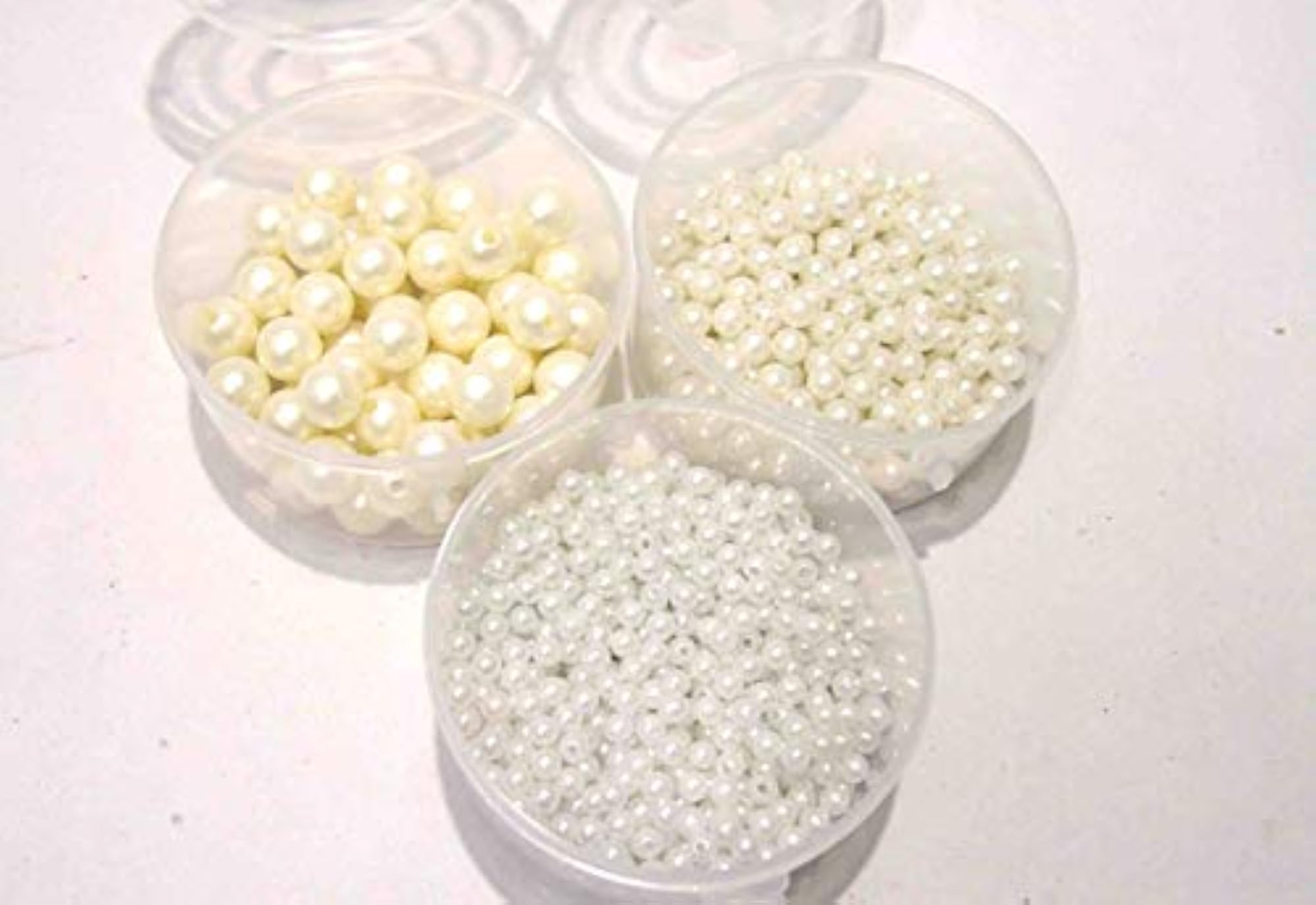3pc Set Multi Shape Plastic Pearl Beads for Jewellery Making