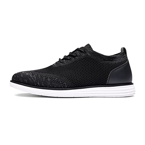 Bruno Marc Mens Mesh Sneakers Oxfords Lace-Up Wingtip Lightweight Casual Walking Shoes, Black/Grey - 13(Grand-02) #TOP2