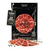 SABE A SABAS Jamon Duroc Loncheado Gran Seleccion Pezuna Negra Sobres 5x100g 500g Curado al Vacio Cortado en Lonchas Listo para Tabla Aperitivo Picoteo y Regalo Gourmet Caja Sevilla España Tapas Pan