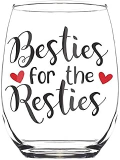 Besties for the Resties 15oz Stemless Wine Glass - BFF Birthday Present