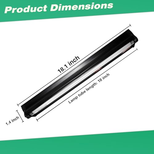Hypool T8 Strip UVB UVA Reptile Lighting Fixture with 18-Inch 15 Watt UVB 10.0 Fluorescent Bulb Combo Kit, 10-Percent UVB Desert Pet Habitat Light for Reptiles Amphibian Black - Thumbnail 4