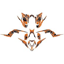 Graphics Kit for Yamaha Raptor 700 2013+ KLUTCH Series Orange 16 Mil - On/Off The Road - ATV UTV Dirt Bike Stickers, Quad Dirtbike Racing Decal Automotive Accessories no-Plastics