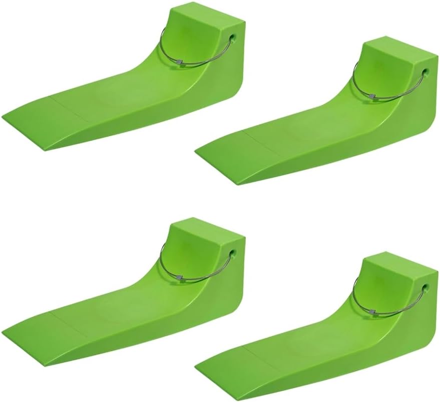 Mytee Products (4 Pack 16"x5.5" Tire Skates for Tow Truck - Heavy-Duty Extra Wide Neon Safety Green Tire Skates for Car Hauler, Flat Bed, Wrecker, Rollback, Carrier Safety (High Visibility)