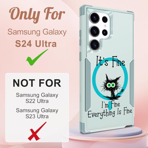 LISEVO for Galaxy S24 Ultra Case Compatible with MagSafe, Kawaii Cat by LISEVO - Used condition - Image 2