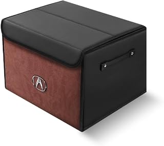 Car Trunk Storage Organizer for Acura CDX MDX RL ZDX TLX RDX TSX, Scratch and Wear Resistance Auto Trunk Organizer Large Space Collapsible with Lid,S-Brown