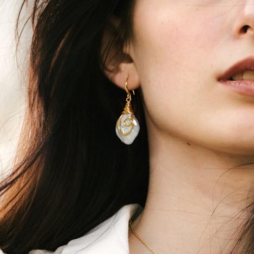 25-30mm Freshwater Baroque Keshi Pearl Dangle Drop Earrings For Women3