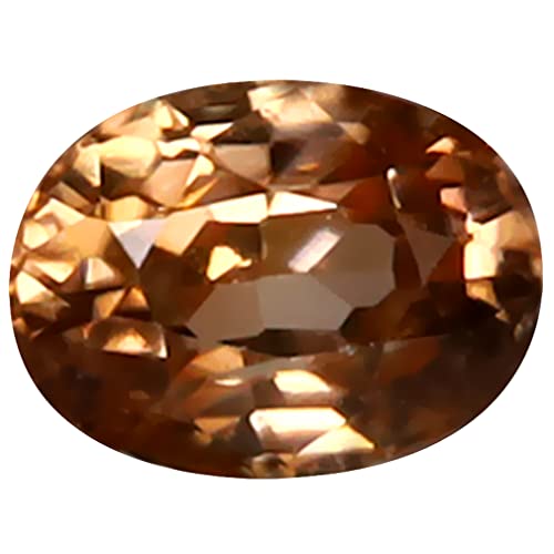Zircon brun 1,23 ct pierre précieuse naturelle ovale 6x5mm pour création bijou